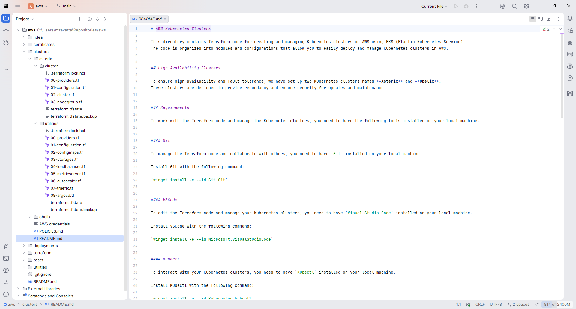 Terraform repository structure for the Asterix cluster